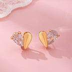 Heart-Shaped Crystal Stud Earrings | 80E61918