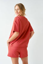 Luxe Sand Wash Rib Classic Tee Set