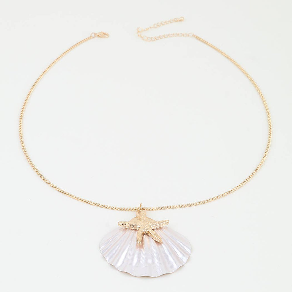 Starfish Seashell Pendant Necklace