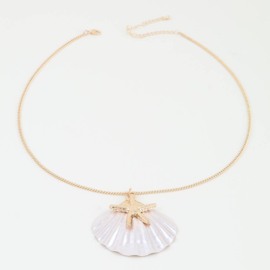 Starfish Seashell Pendant Necklace