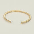 Pearl Tip Twisted Cable Cuff Bracelet