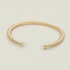 Pearl Tip Twisted Cable Cuff Bracelet