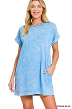 Halo Washed Premium Cotton T-shirts Dress
