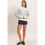 Stripe Henley Sweater