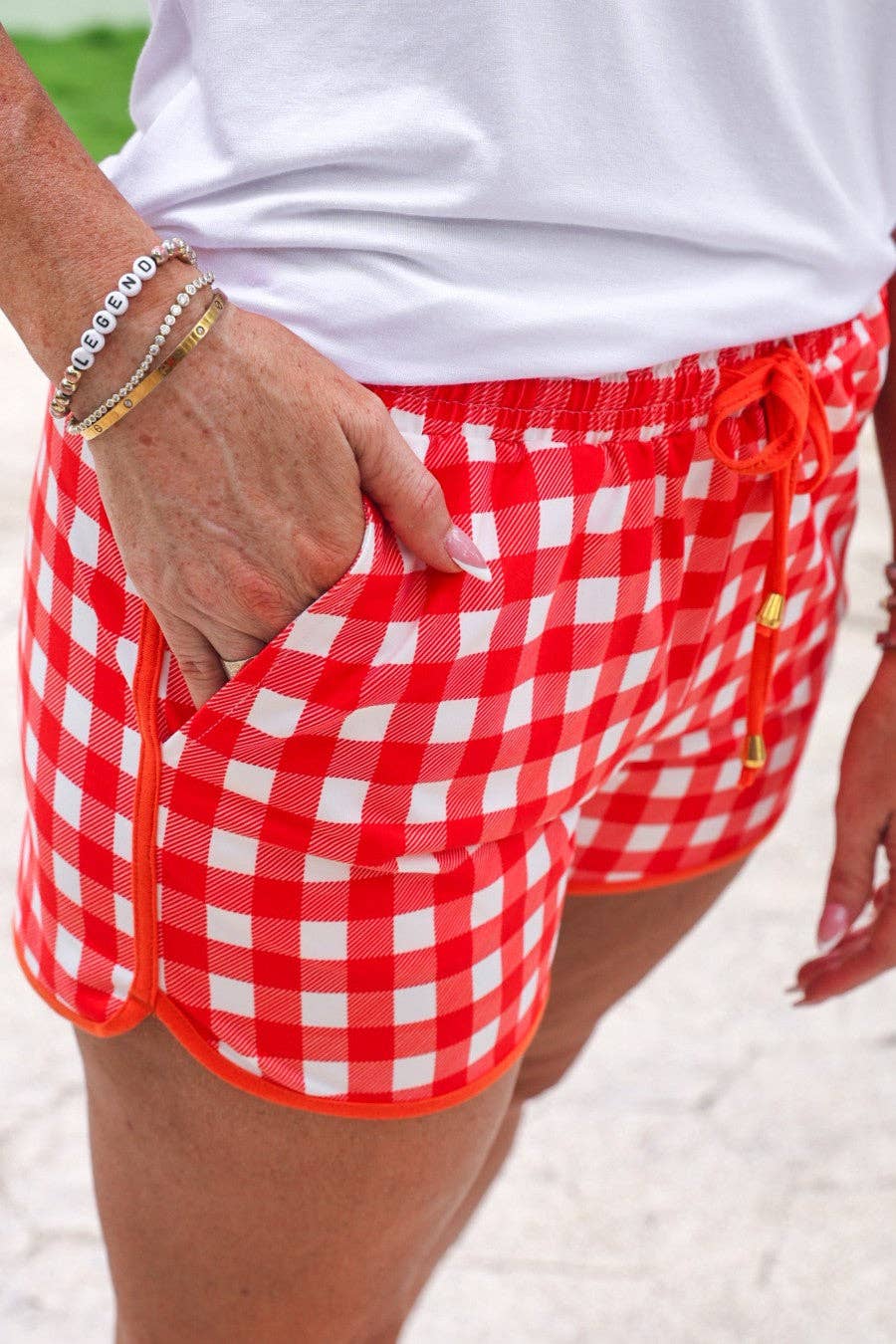 Red orange shorts
