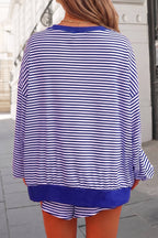 Striped Print Long Sleeve Top Loose 2pcs Set | S-XL