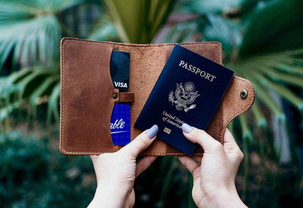 Personalized Leather Passport Cover, Leather Journal, Refillable Custom Notebook Travel Journal, Handmade Journal, Personalized Wedding Gift, Groomsmen Gift, Wedding Gift
