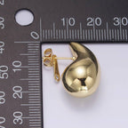 14K Gold Chunky Modern Teardrop