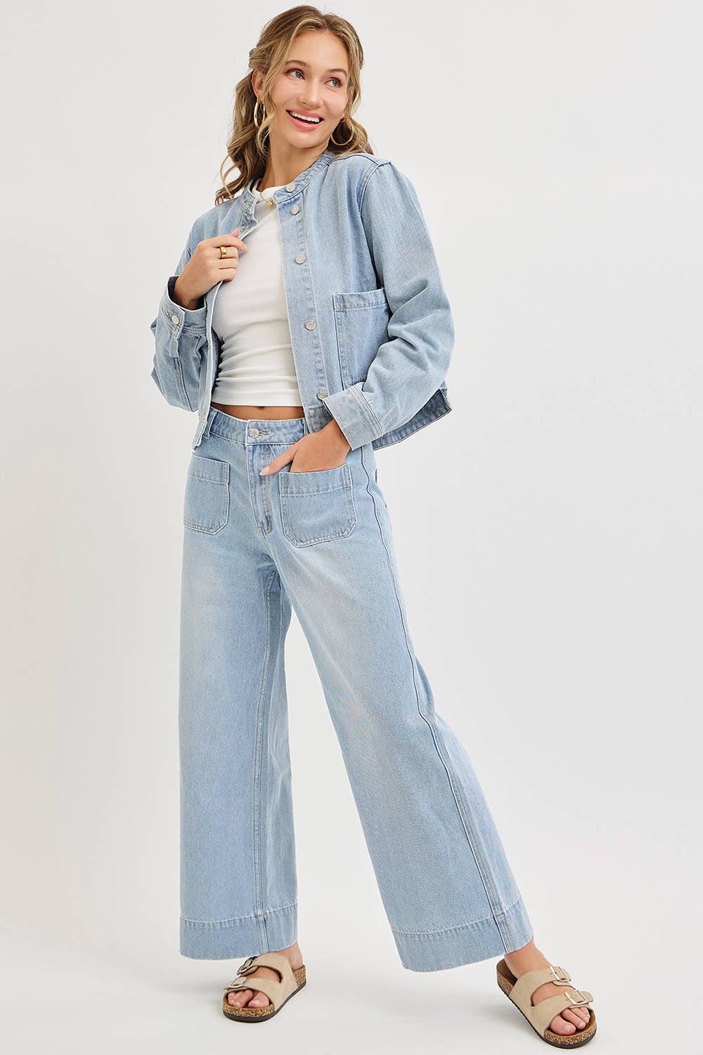 WIDE LEG  DENIM JEANS