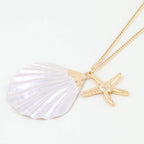 Starfish Seashell Pendant Necklace