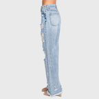 P865VXF-LT DESTROYED HIGH RISE RIGID VINTAGE FLARE JEANS