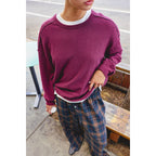 Raw Edge Waffle Sweatshirt