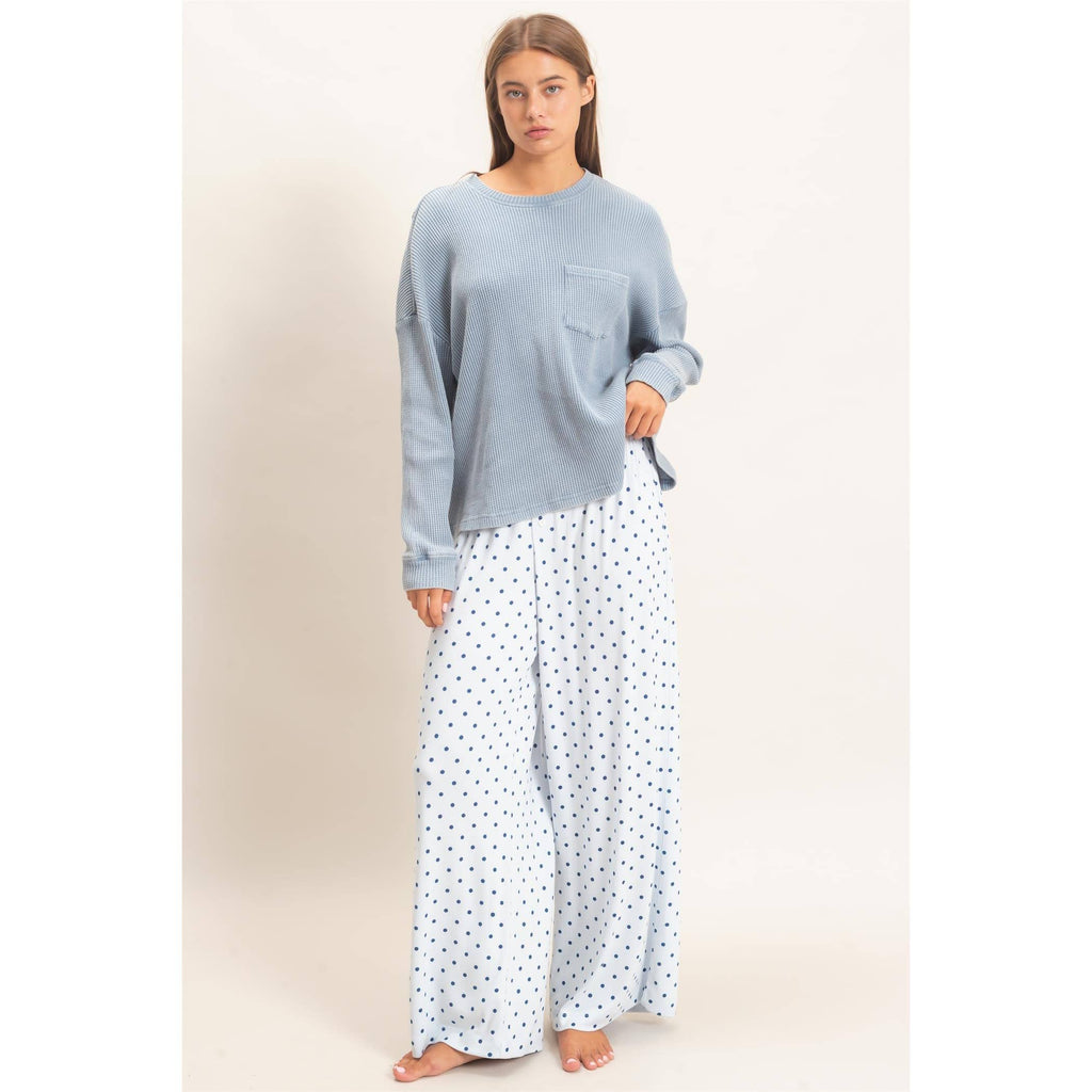Mineral Wash Waffle Long Sleeve Top