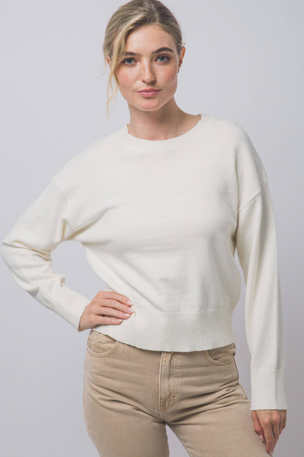 Crew neck Basic Sweater Top