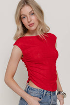 Sleeveless Reversible Boat/Round Neck Stretch Lace Top