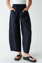 Ember Cotton Barrel-Leg Utility Pants