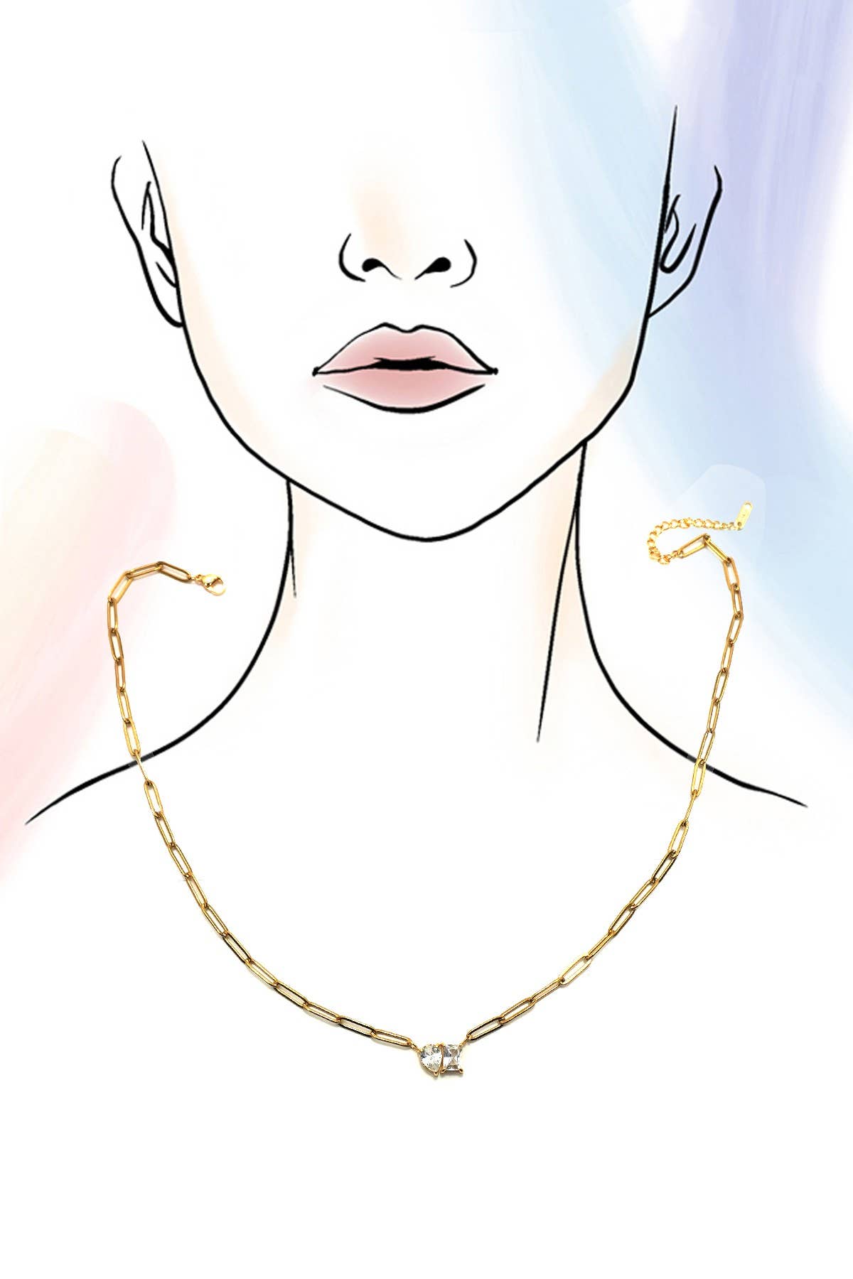 18K STAINLESS STEEL TARNISH FREE RHIN NECKLACE | 40NK9634