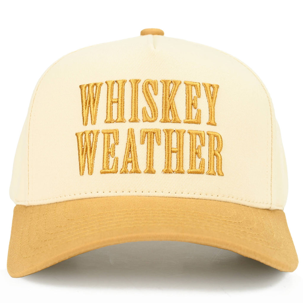 C.C WHISKEY WEATHER Embroidered Letter Two Tone Trucker Hat