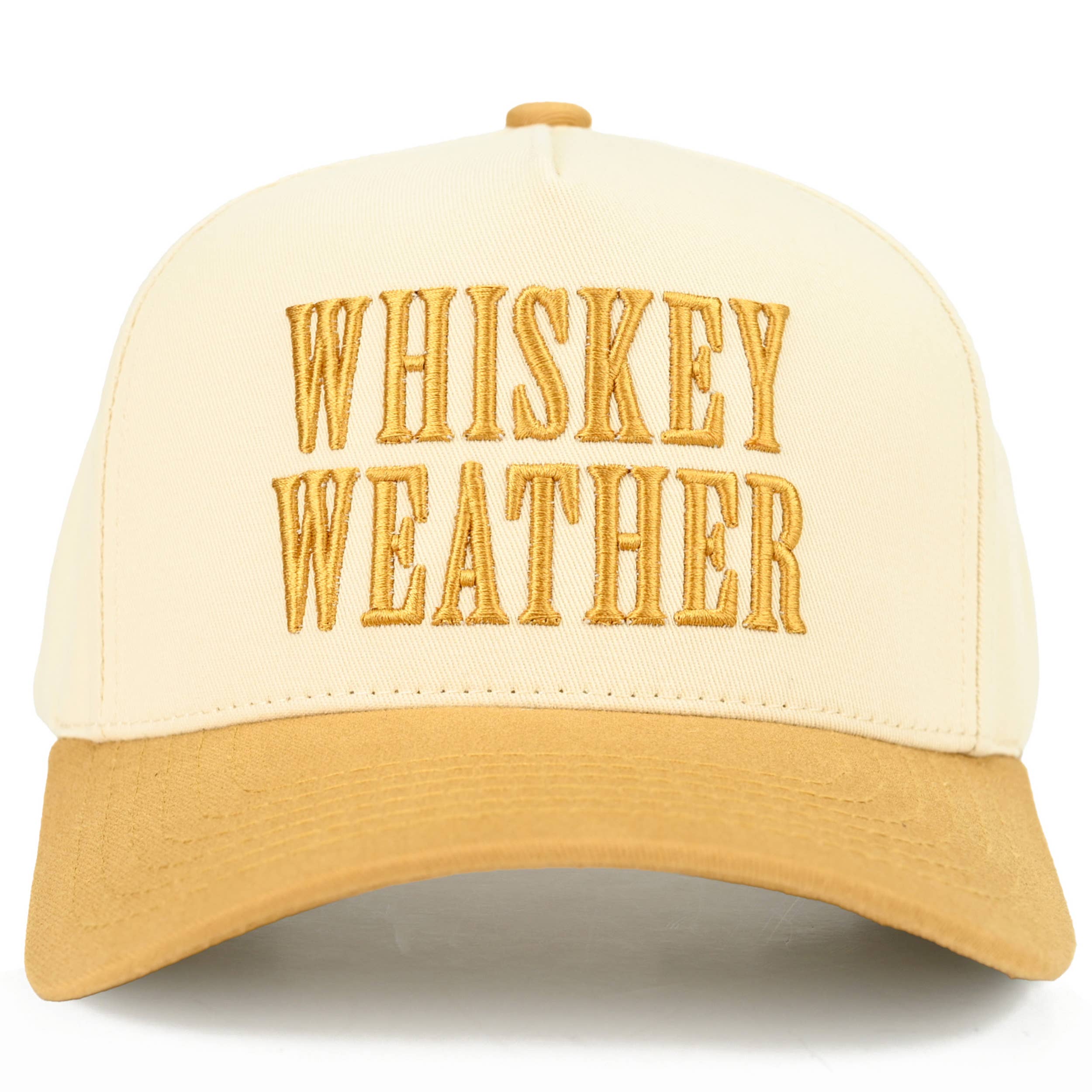 C.C WHISKEY WEATHER Embroidered Letter Two Tone Trucker Hat