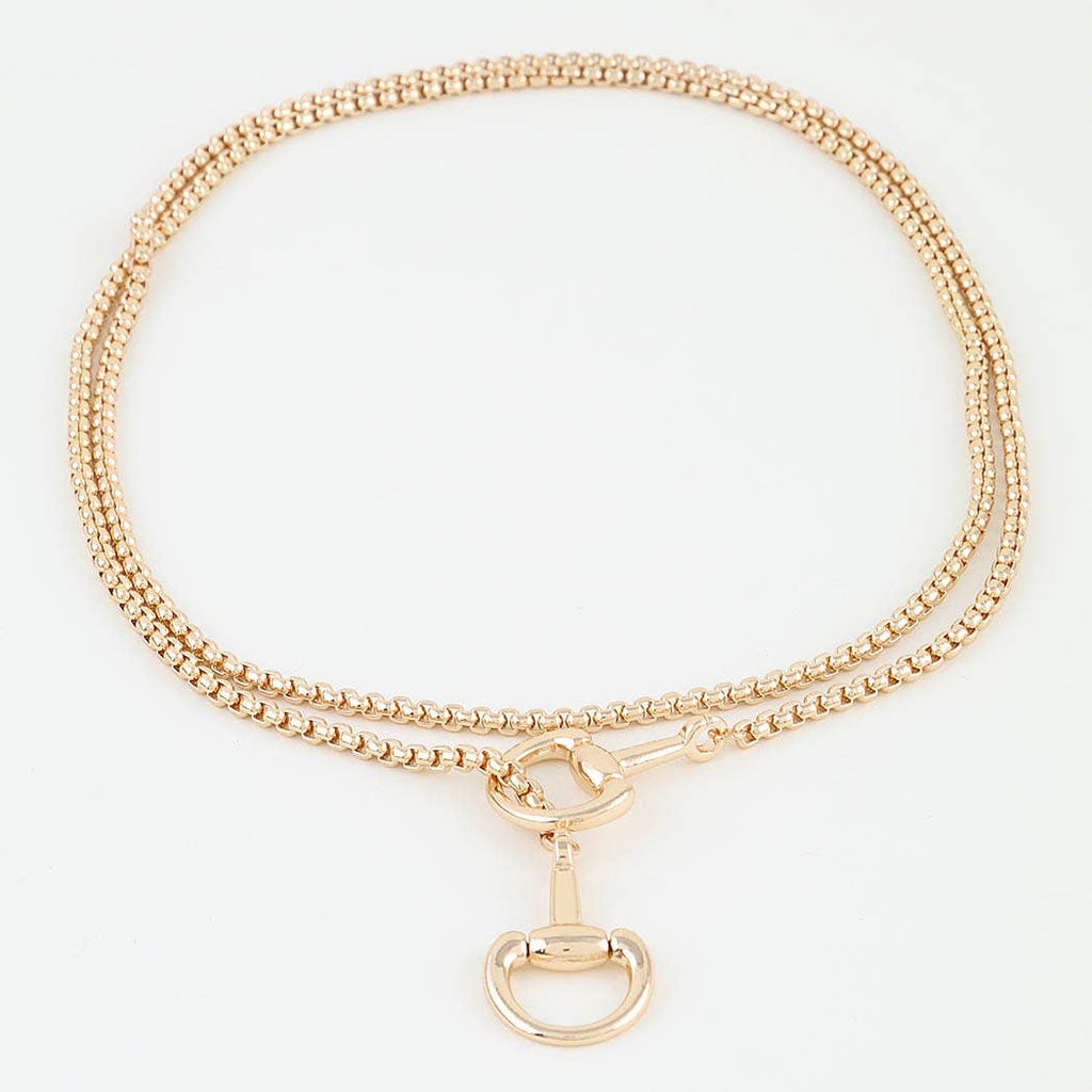 Polished Toggle Loop Box Chain Necklace