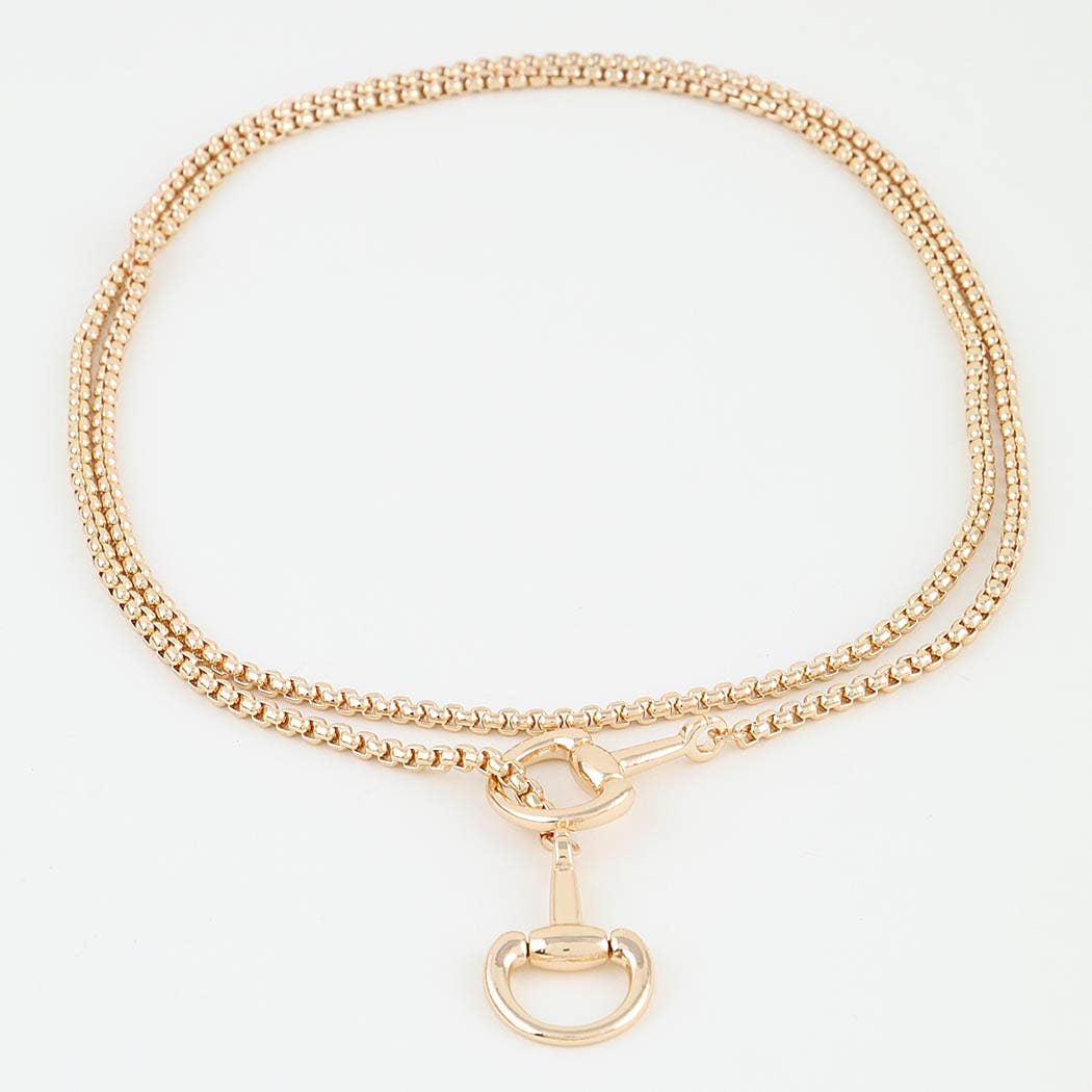 Polished Toggle Loop Box Chain Necklace