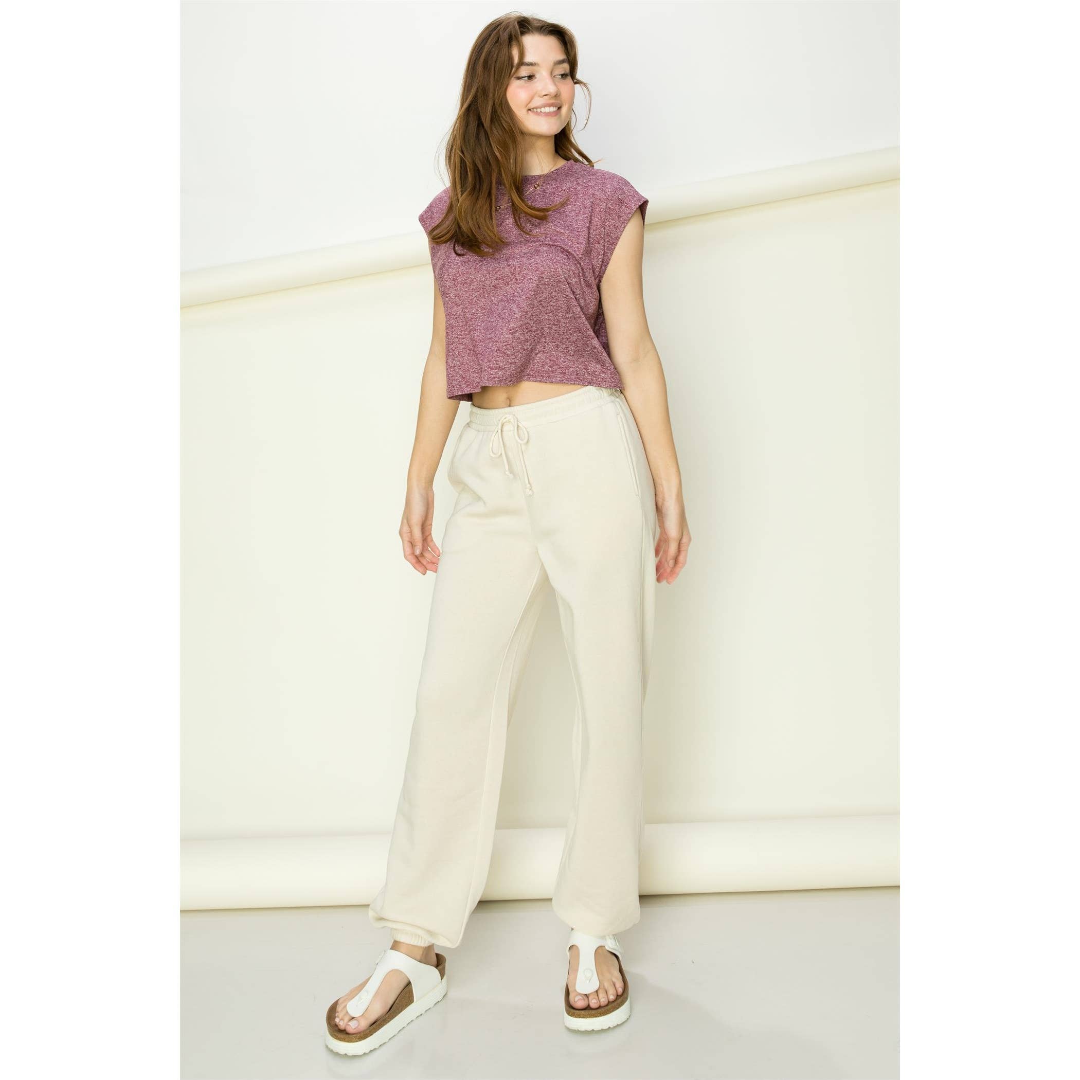 Crew Neck Cropped Top