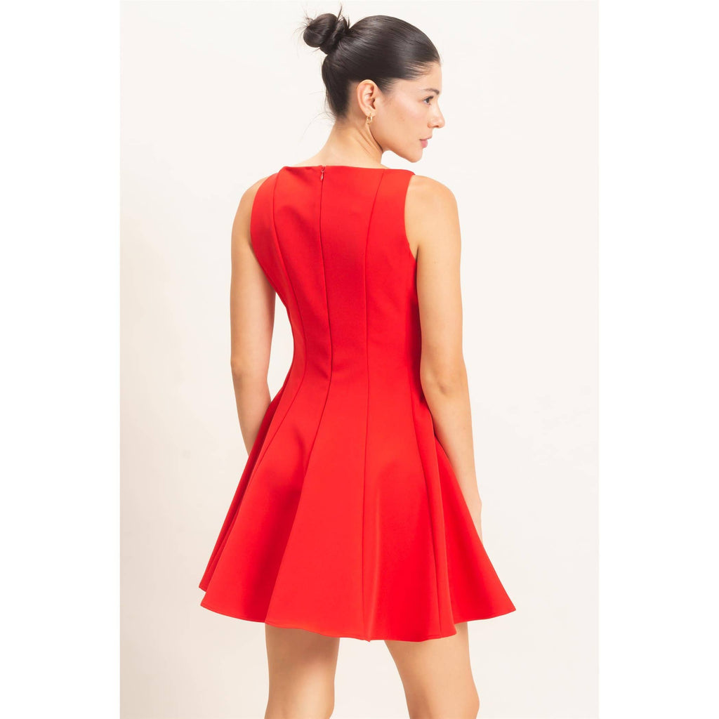Sleeveless Fit And Flare Dress