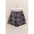 Plaid Twin Zipper-Detail Shorts
