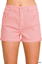 5 Pockets Cuffed Shorts - Zenana