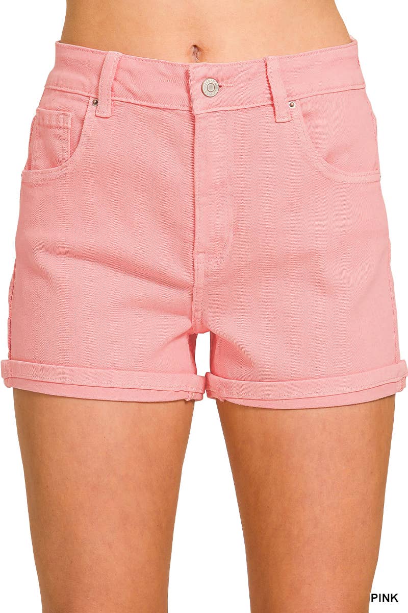 5 Pockets Cuffed Shorts - Zenana