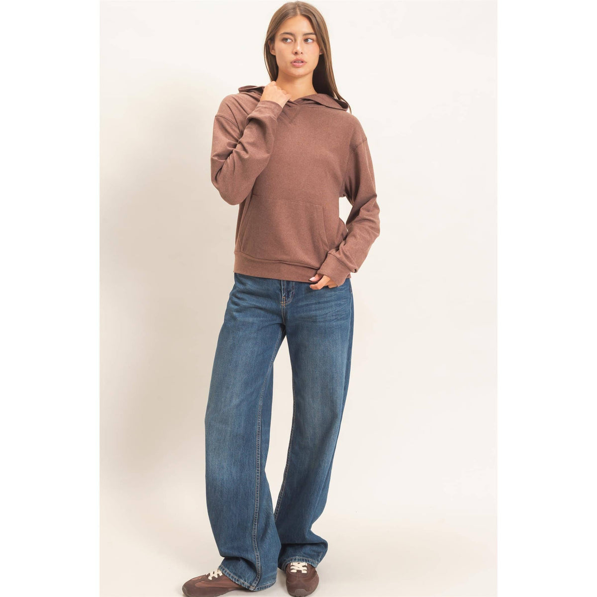 Long Sleeve Hoodie With Kangaroo Pocket