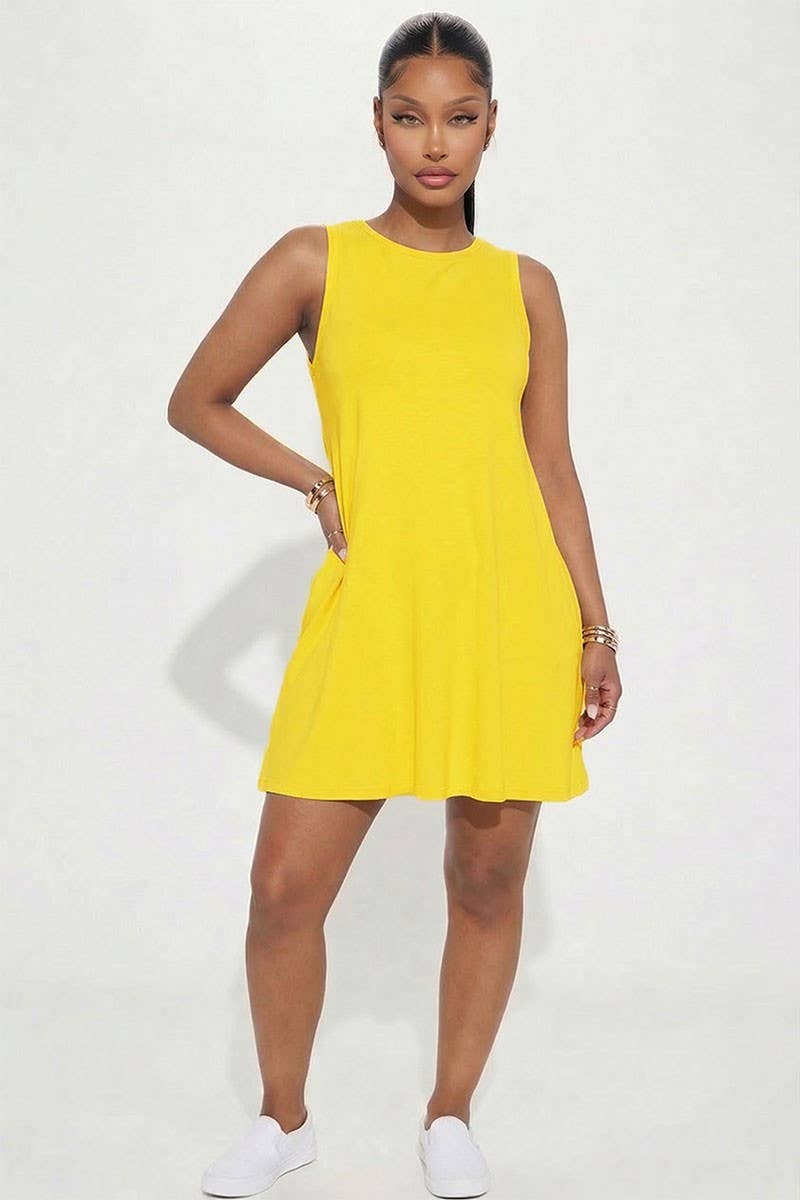 Comfy Sleeveless Flare Mini Dress