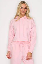 French Terry Cropped Pullover Hoodie