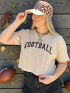 Brown Football White Polka Dot Cap