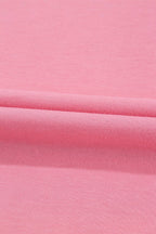 PRETTY BASH Colorblock 3/4 Sleeve Raw Seam High-Low Top
