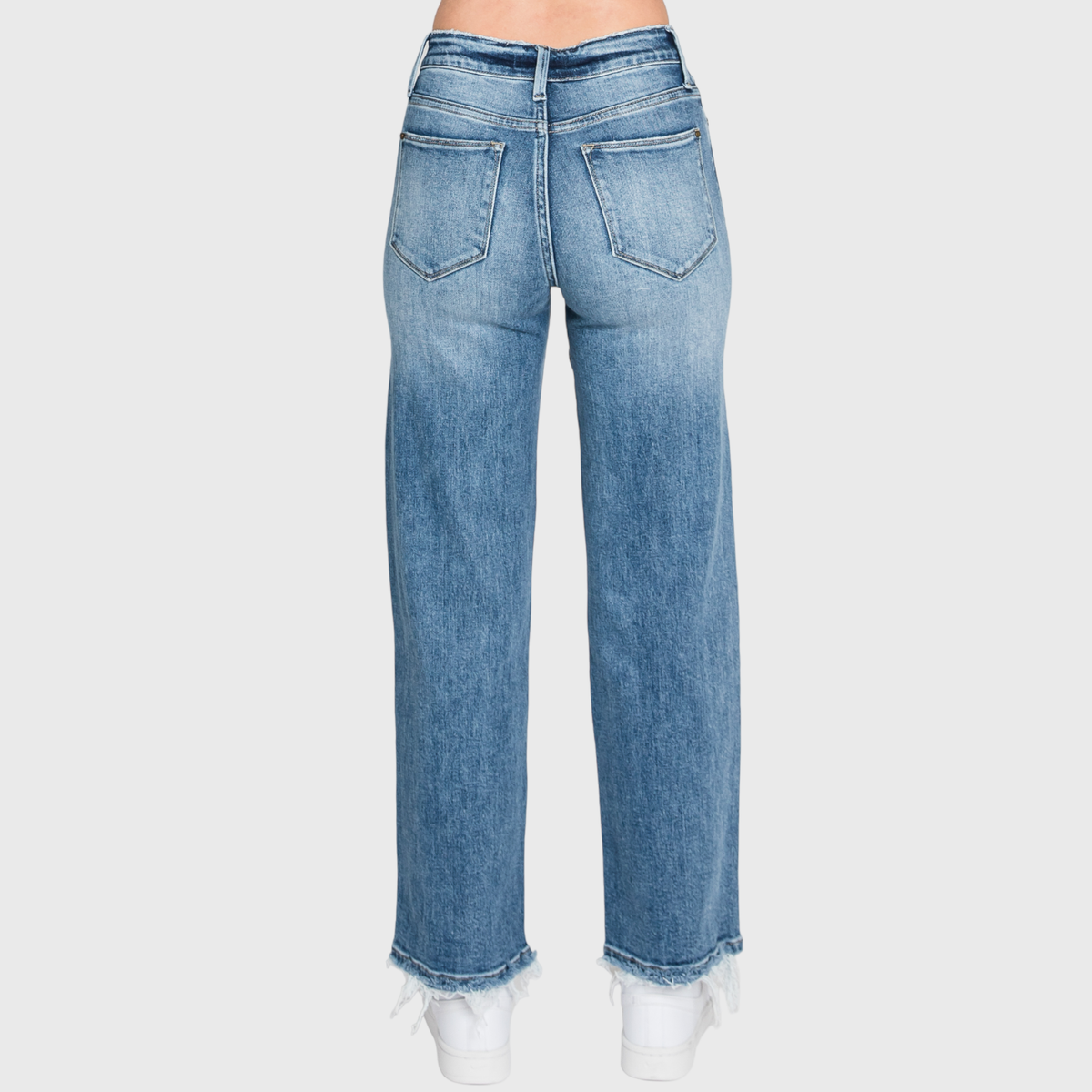 P489WF-MD SUPER HIGH RISE STRETCH SLIM STRAIGHT JEANS