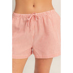Striped Drawstring Waist Shorts