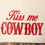 Kiss Me Cowboy Embroidery Two-Tone Cap
