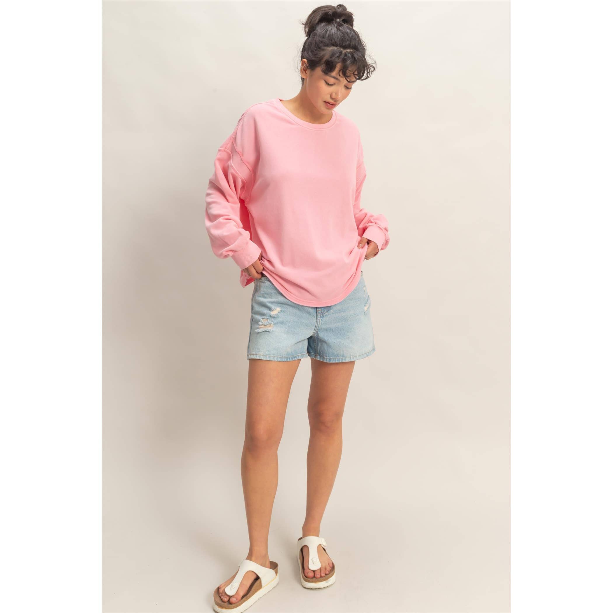 Oversized Cross Detail Open Back Sweatshirt