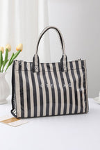 Striped Rectangular Shopper Tote Bag