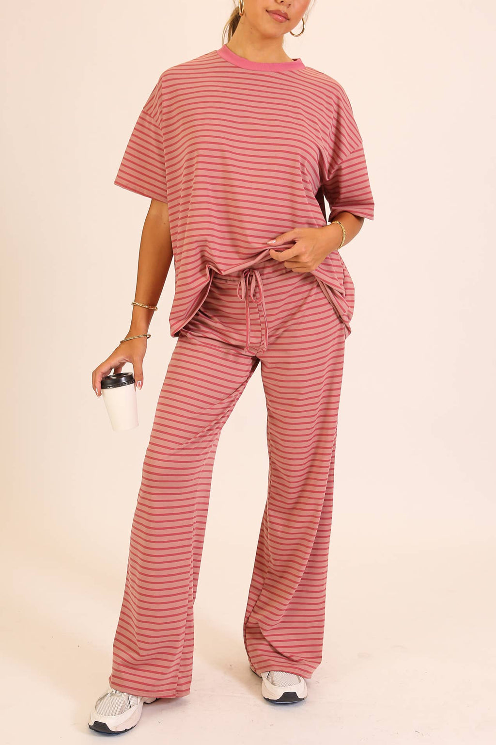 Striped Lounge Top & Pants Set