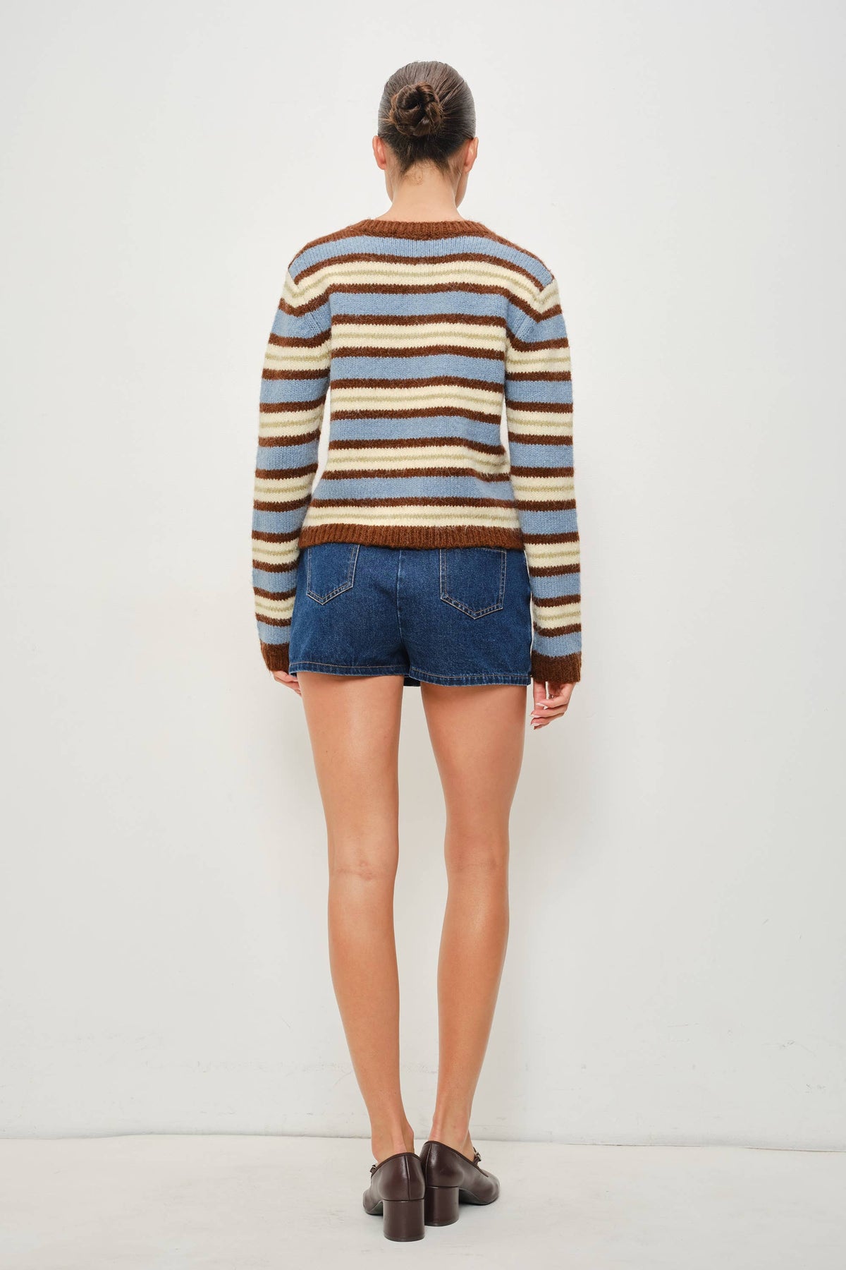 KAY STRIPED BUTTON UP CARIDGAN