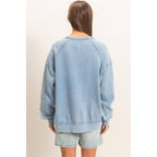 Acid Wash Raw Edge Sweatshirt