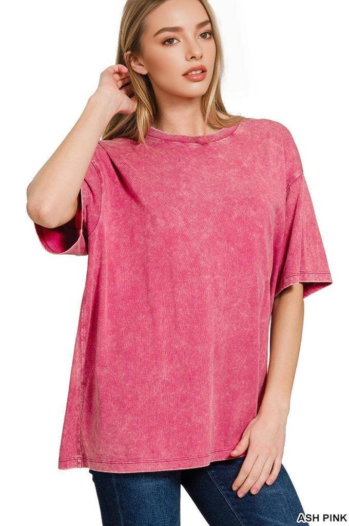 `Vintage Wash Oversize Cotton Tee