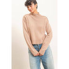 Roll Neck Sweater With Reversed Seam