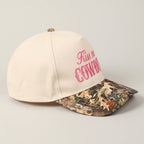 Kiss Me Cowboy Embroidery Two-Tone Cap
