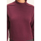 Roll Neck Sweater With Reversed Seam