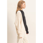Two-Tone Knit Sweater