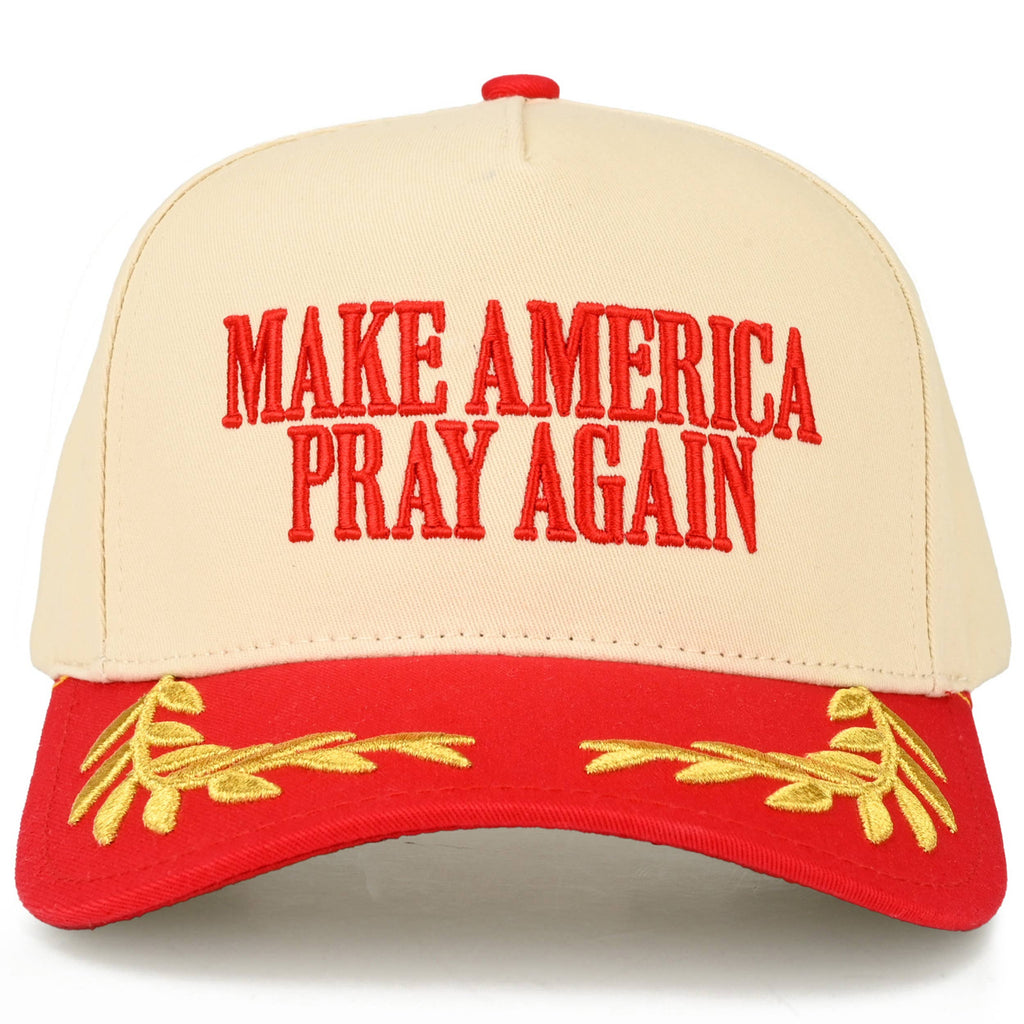 C.C MAKE AMERICA PRAY AGAIN Letter on Two Tone Trucker Hat