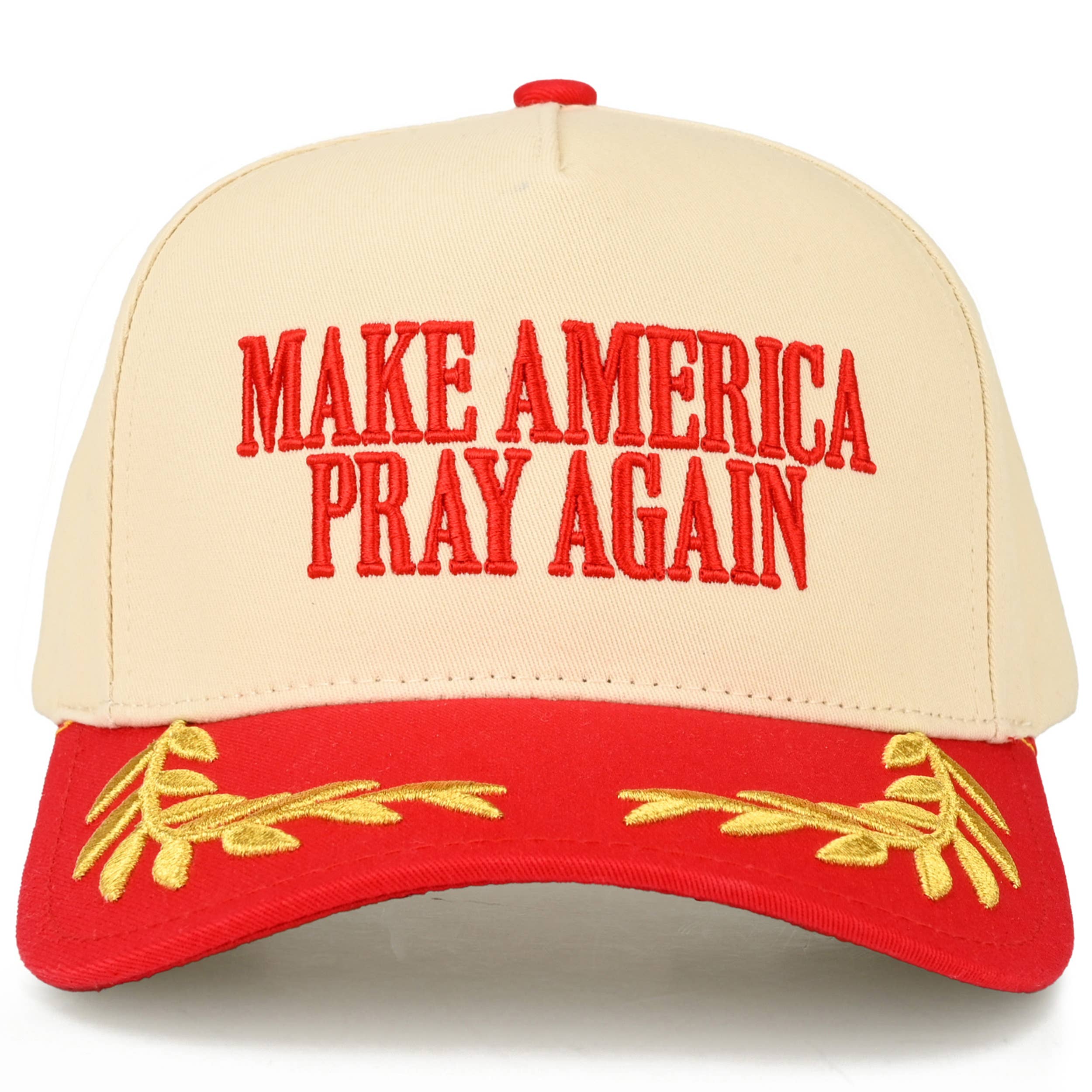 C.C MAKE AMERICA PRAY AGAIN Letter on Two Tone Trucker Hat